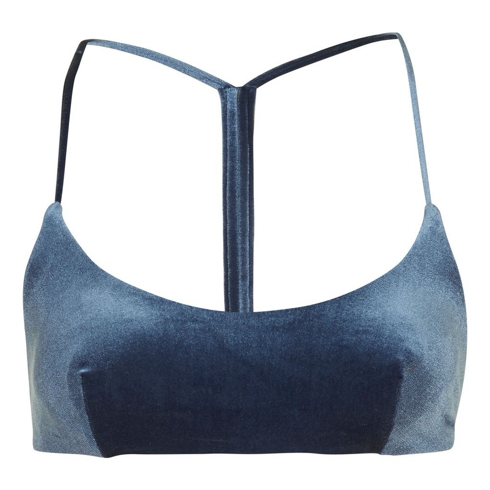 Topshop Velvet Bikini Top